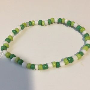 Green and white beaded bracelet!